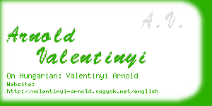 arnold valentinyi business card